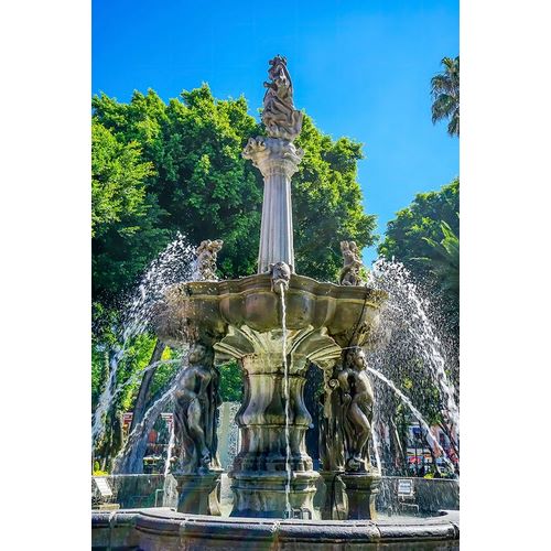 Zocalo Park Plaza San Miguel Archangel Fountain Puebla-Mexico Fountain built in 1777